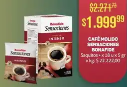 Makro CAFÉ MOLIDO SENSACIONES BONAFIDE Saquitos x 18u x 5gr oferta