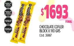 Supermercados Yaguar CHOCOLATE COFLER BLOCK X 110GR oferta