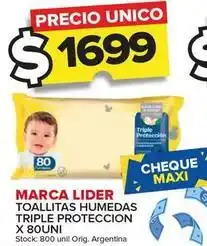 Carrefour Maxi Marca lider - toallitas humedas triple proteccion oferta