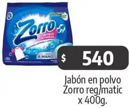 Jabón en polvo Zorro reg/matic x 400g