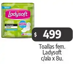 Autoservicio Capo Toallas fem. Ladysoft c/ala x 8u oferta