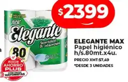 Supermayorista Vital ELEGANTE MAX Papel higiénico h/s.80mt.x4u. oferta