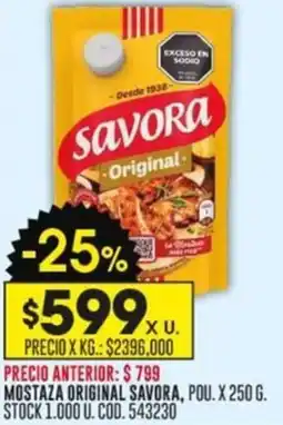 Coto MOSTAZA ORIGINAL SAVORA, POU. X 250G oferta