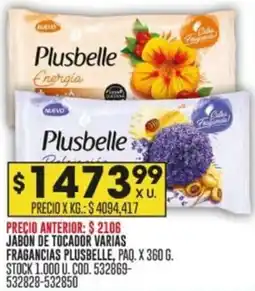 Coto JABON DE TOCADOR VARIAS FRAGANCIAS PLUSBELLE, PAQ. X 360G oferta
