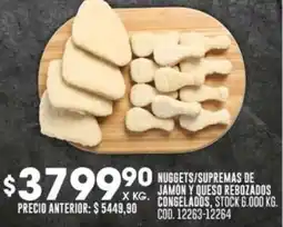 Coto NUGGETS/SUPREMAS DE JAMÓN Y QUESO REBOZADOS CONGELADOS X KG oferta