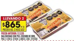 Coto SALCHICHAS SIN PIEL ESCUDO DE ORO, PAQ. X 190G oferta