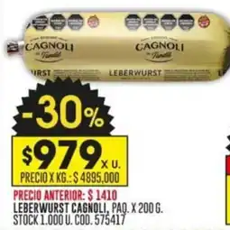 Coto LEBERWURST CAGNOLI, PAQ. X 200G oferta