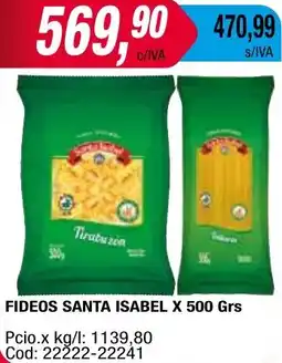 Maxiconsumo FIDEOS SANTA ISABEL x 500gr oferta