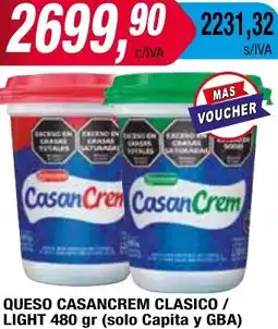 Maxiconsumo QUESO CASANCREM CLASICO / LIGHT 480gr oferta