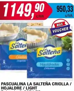 Maxiconsumo PASCUALINA LA SALTEÑA CRIOLLA / HOJALDRE / LIGHT oferta