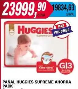 Maxiconsumo PAÑAL HUGGIES SUPREME AHORRA PACK oferta
