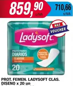Maxiconsumo PROT. FEMEN. LADYSOFT CLAS. DISENO x 20 un oferta
