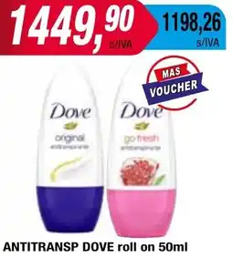 Maxiconsumo ANTITRANSP DOVE roll on 50ml oferta