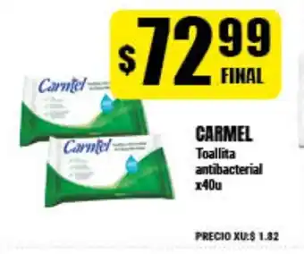 Supermayorista Vital Carmel Toallita antibacterial x40u oferta