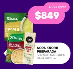Supermercados Tadicor SOPA KNORR PREPARADA VARIOS SABORES oferta