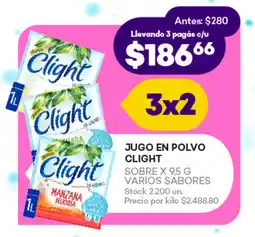 Supermercados Tadicor JUGO EN POLVO CLIGHT SOBRE X 9,5 G VARIOS SABORES oferta