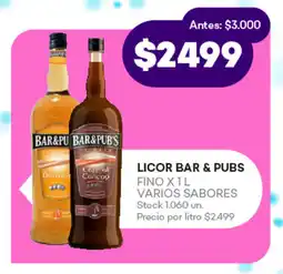 Supermercados Tadicor LICOR BAR & PUBS FINO X1L VARIOS SABORES oferta