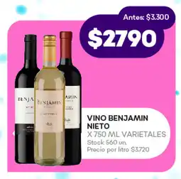 Supermercados Tadicor VINO BENJAMIN NIETO X 750 ML VARIETALES oferta