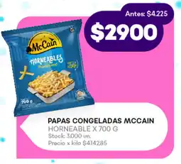 Supermercados Tadicor PAPAS CONGELADAS MCCAIN HORNEABLE X 700 G oferta