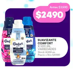 Supermercados Tadicor SUAVIZANTE COMFORT X 500 ML VARIEDADES oferta
