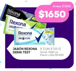 Supermercados Tadicor JABÓN REXONA DERM TEST X 3 UN X 125 G oferta