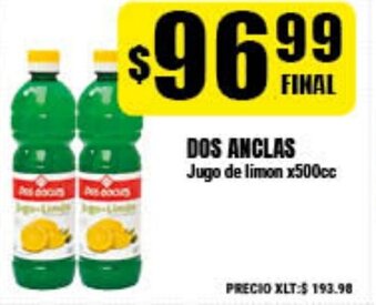 Supermayorista Vital Dos Anclas Jugo de limon x500cc oferta