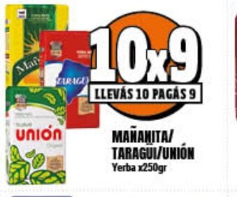 Supermayorista Vital Mañanita/Taragüi/Unión Yerba x250gr oferta