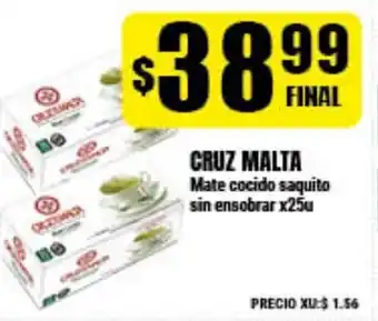 Supermayorista Vital Cruz Malta Mate cocido saquito sin ensobrar x25u oferta