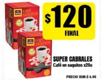 Supermayorista Vital Super Cabrales Café en saquitos x20u oferta