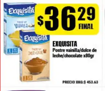 Supermayorista Vital Exquisita Postre vainilla/dulce de leche/chocolate x80gr oferta