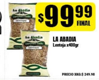 Supermayorista Vital La Abadia Lenteja x400gr oferta