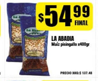 Supermayorista Vital La Abadia Maíz pisingallo x400gr oferta