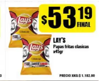 Supermayorista Vital Lay's Papas fritas clasicas x45gr oferta