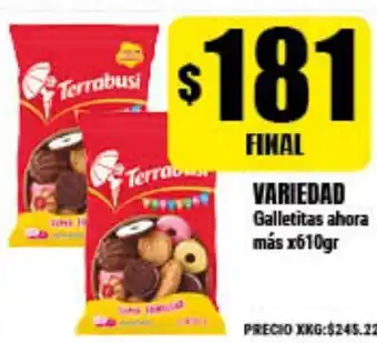 Supermayorista Vital Terrabusi Variedad Galletitas ahora más x610gr oferta