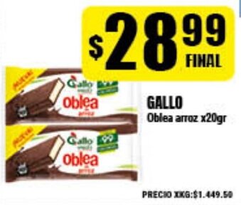 Supermayorista Vital Gallo Oblea arroz x20gr oferta