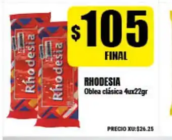 Supermayorista Vital Rhodesia Oblea clásica 4ux22gr oferta