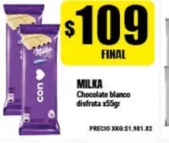 Supermayorista Vital Milka Chocolate blanco disfruta x55gr oferta
