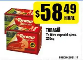 Supermayorista Vital Taragui Te filtro especial s/ensobrar x50sq oferta