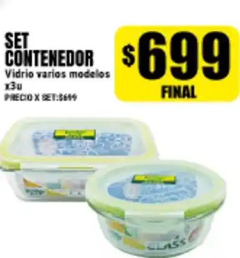 Supermayorista Vital Set Contenedor Vidrio varios modelos x3u oferta