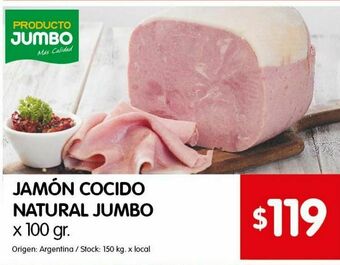 Disco Jamón cocido natural jumbo x 100g oferta