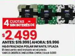 Changomas H&G FRAZADA POLAR INFANTIL oferta