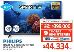 Carrefour PHILIPS SMART TV GOOGLETV 43" FHD oferta