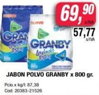 Maxiconsumo Granby Jabon Polvo x 800gr oferta