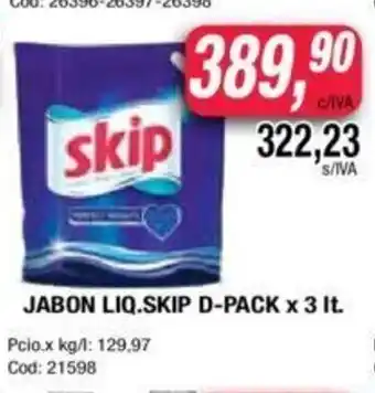 Maxiconsumo Skip Jabon Liq. D-pack x 3lt. oferta