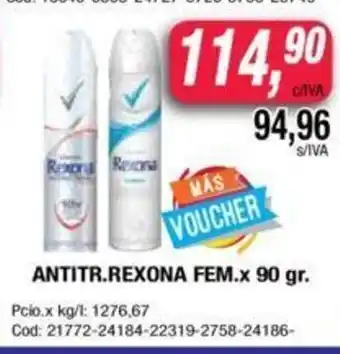 Maxiconsumo Rexona Antitr. Fem. x 90gr oferta