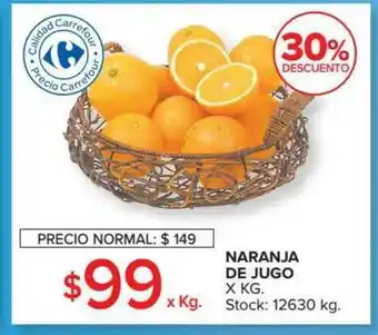 Carrefour Naranja De Jugo 30% Descuento oferta