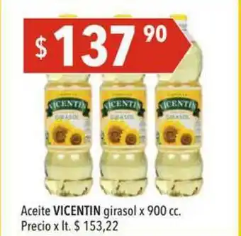 Hergo Aceite Vicentin Girasol x 900cc oferta