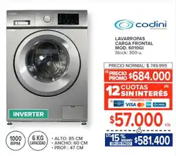 Carrefour CODINI LAVARROPAS CARGA FRONTAL oferta