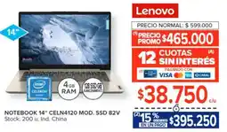 Carrefour LENOVO NOTEBOOK 14" CELN4120 oferta