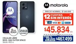 Carrefour MOTOROLA CELULAR LIBRE oferta